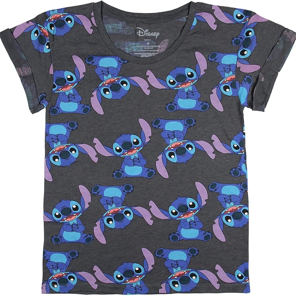 Disney Lilo & Stitch Juniors Repeating Stitch Character Graphic T-Shirt